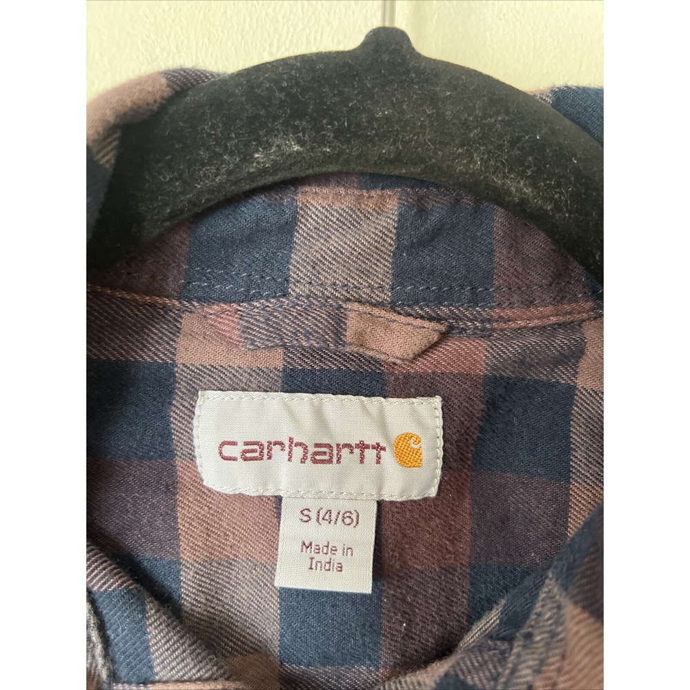Carhartt Rugged Flex Hamilton Button Up Shirt Flannel Plaid Women's Small 4/6 - Picture 4 of 6